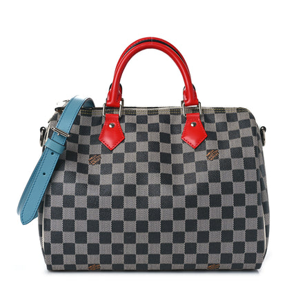 Louis Vuitton Damier Speedy Bandouliere 30 Black White 1 of 8