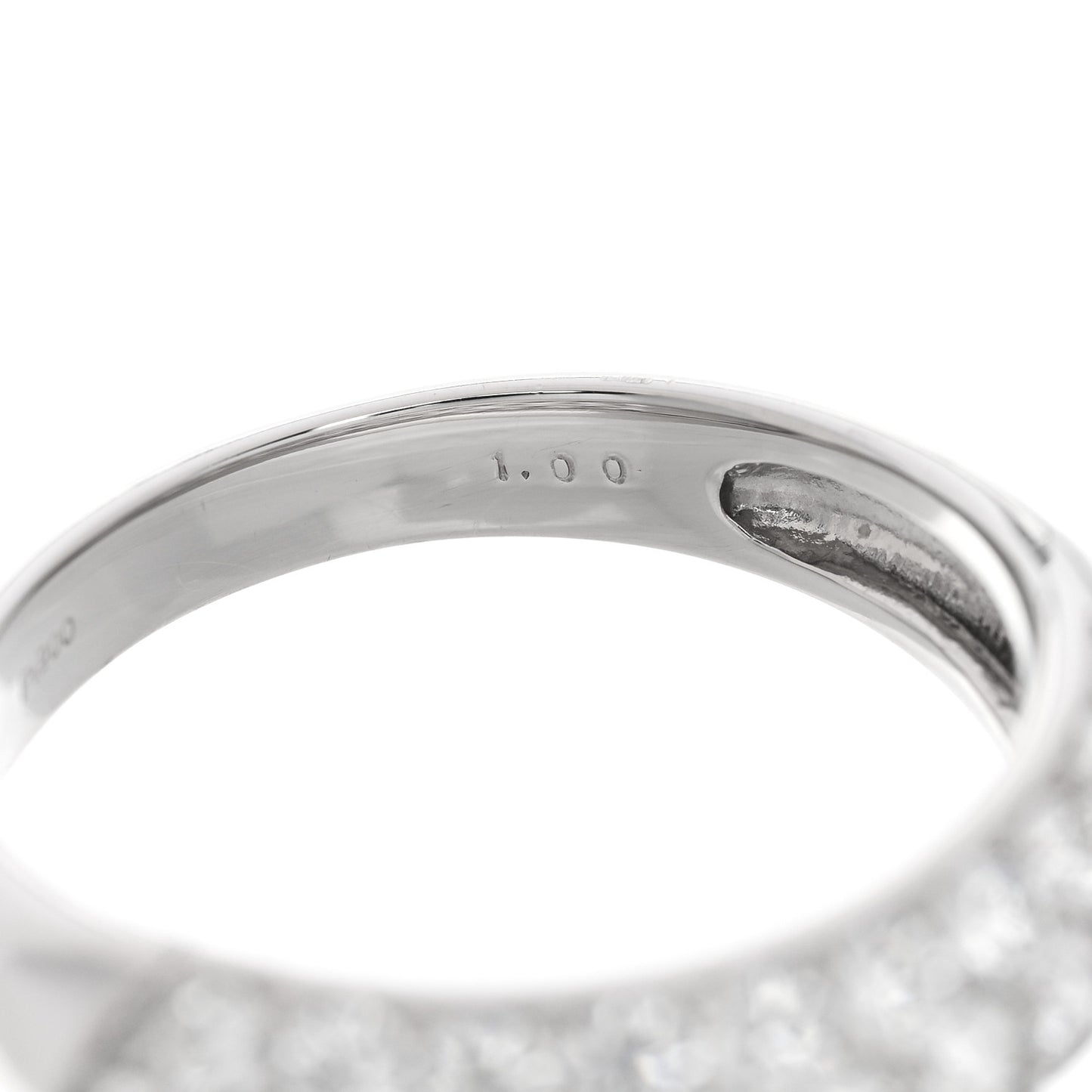 Platinum Diamond 1.00ctw Three Row Half Eternity Band Ring 49 5
