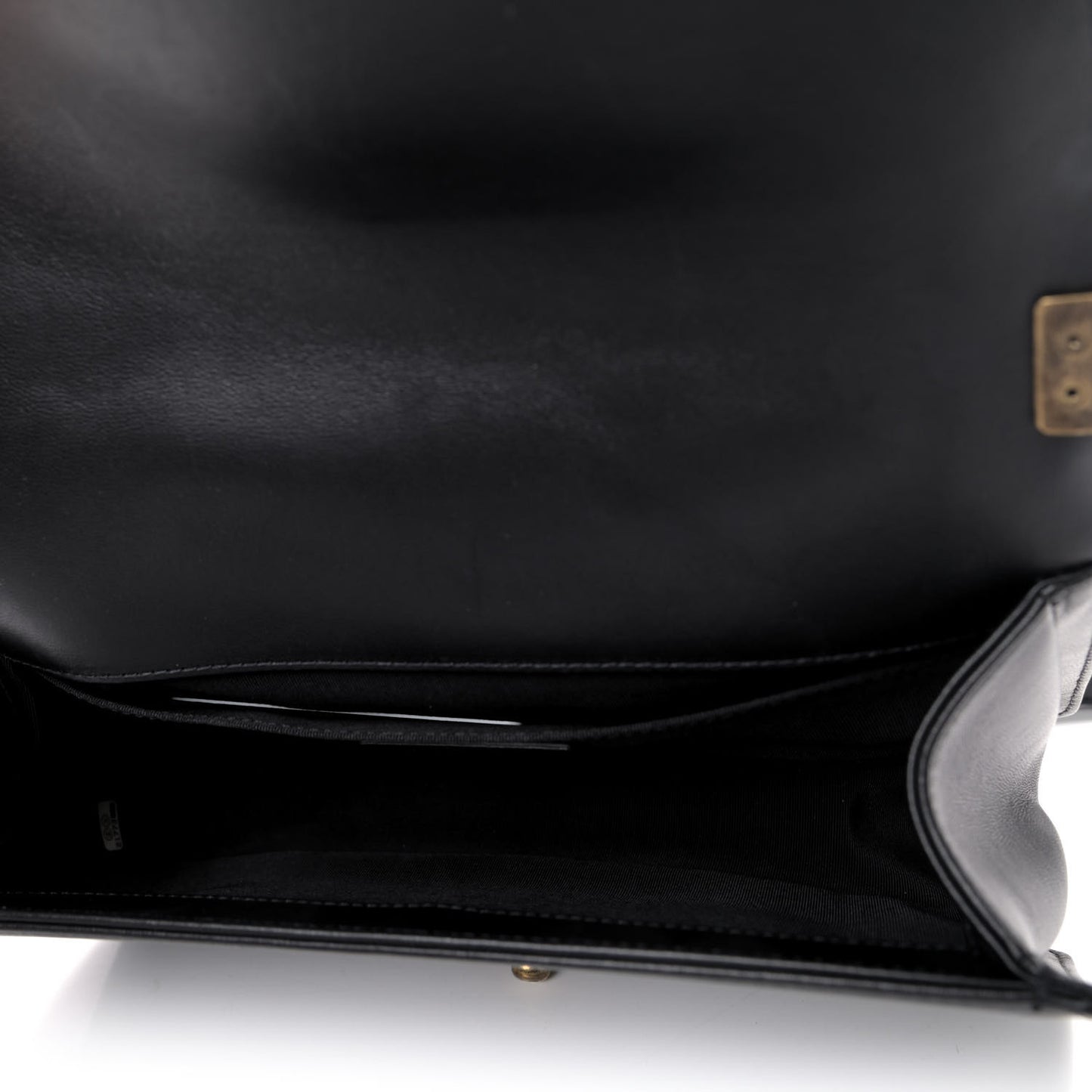 Lambskin Quilted Crest Embellished Medium Boy Flap Black White Blue