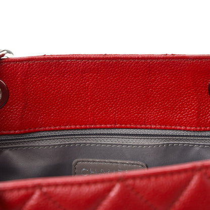 Chanel Caviar Quilted Grand Shopping Tote GST Red 8 of 13