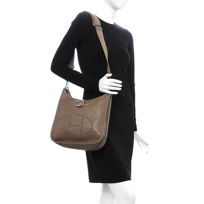 Hermes Taurillon Clemence Evelyne III PM Etoupe 2 of 9