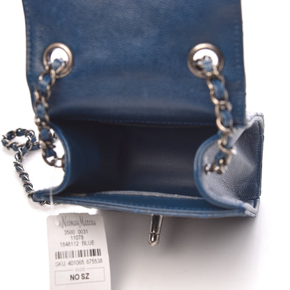 Chanel Caviar Quilted Extra Mini Wallet On Chain WOC Blue 5 of 11