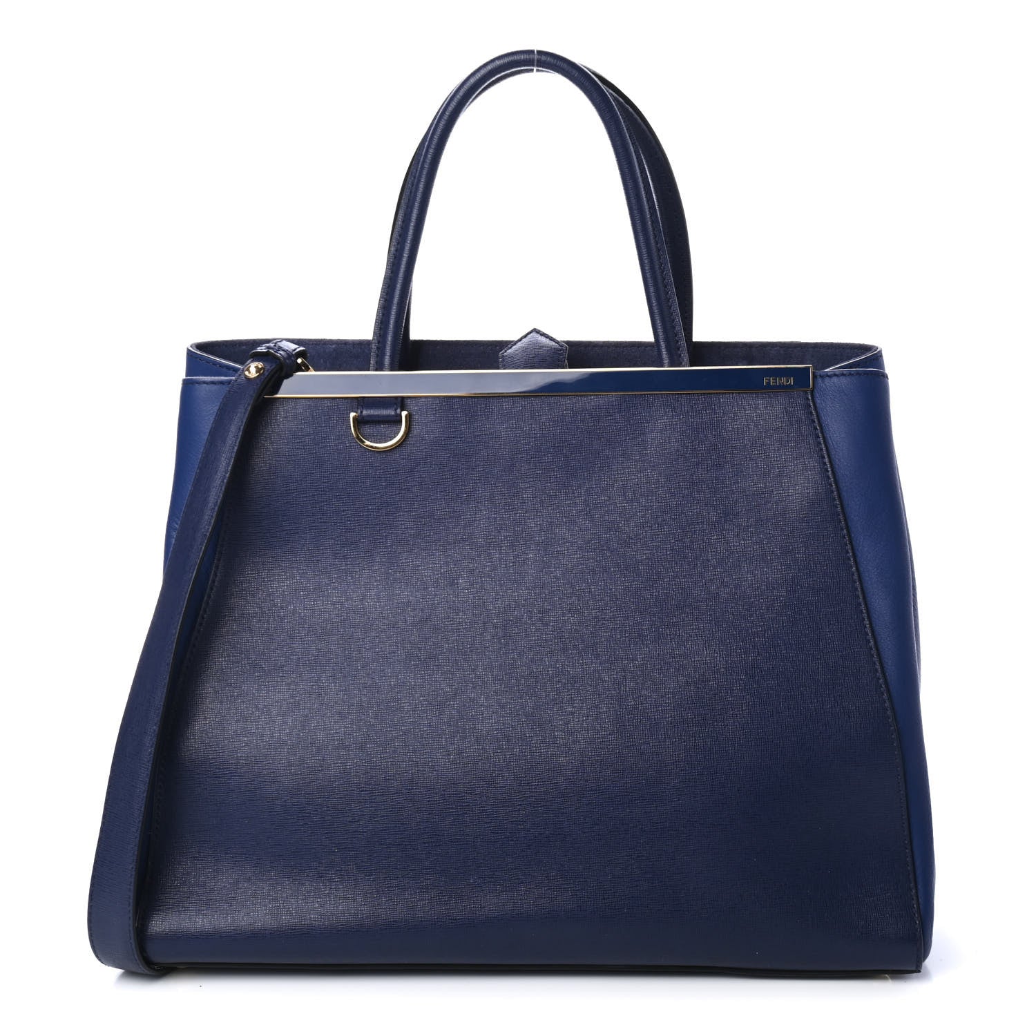 Fendi Vitello Elite Regular 2Jours Tote Blue 1 of 4