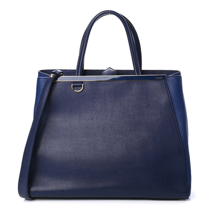 Fendi Vitello Elite Regular 2Jours Tote Blue 1 of 4