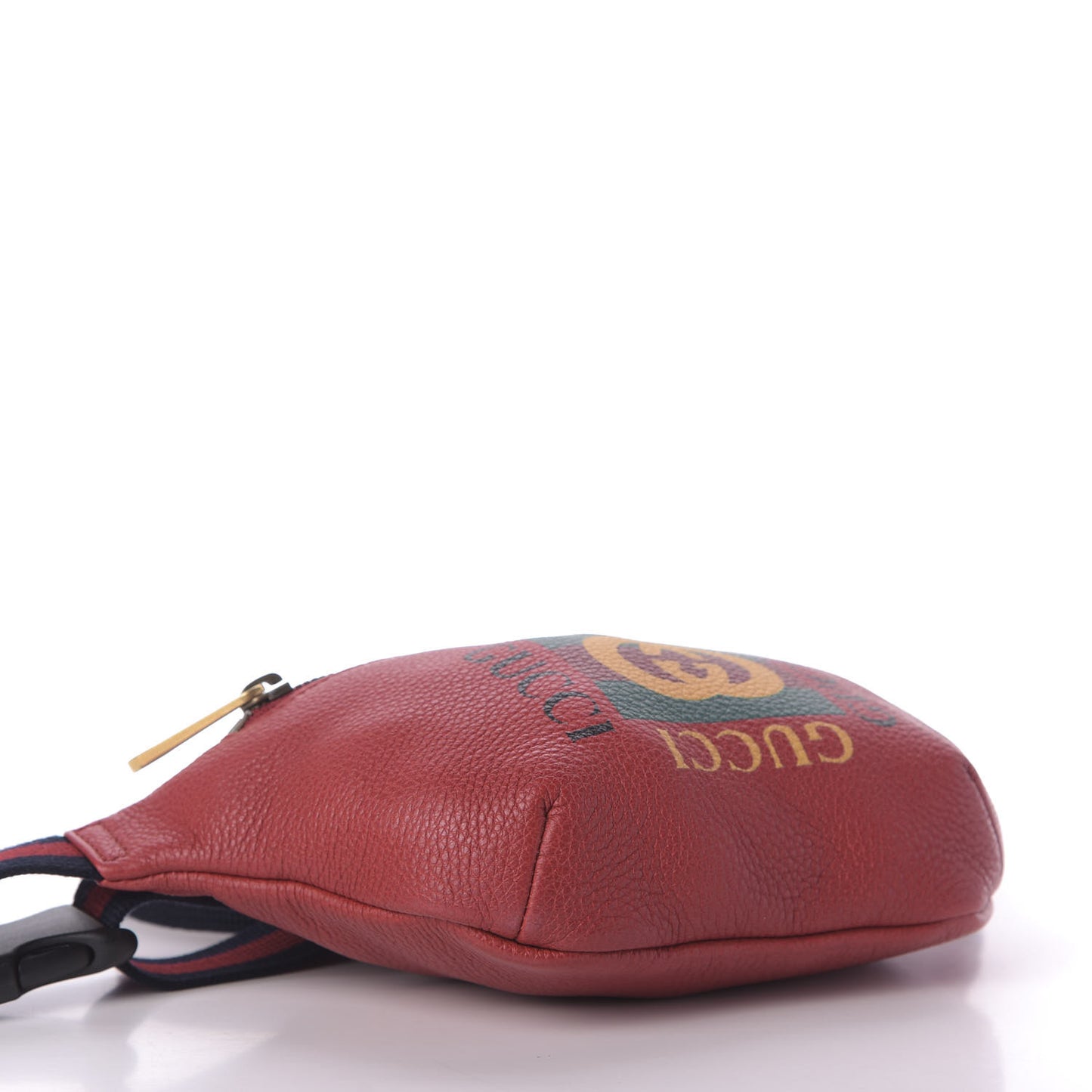 Grained Calfskin Small Logo Belt Bag Hibiscus Red