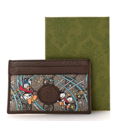 Gucci X DISNEY GG Supreme Monogram Donald Duck Card Holder Beige New Acero 7 of 7