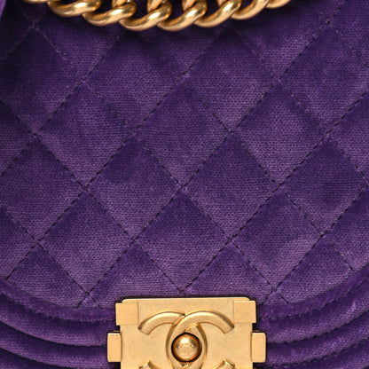 Chanel Velvet Quilted Small Boy Messenger Bag Purple 8 of 11
