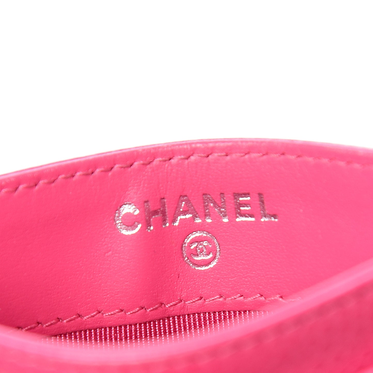 Caviar Quilted Card Holder Pink