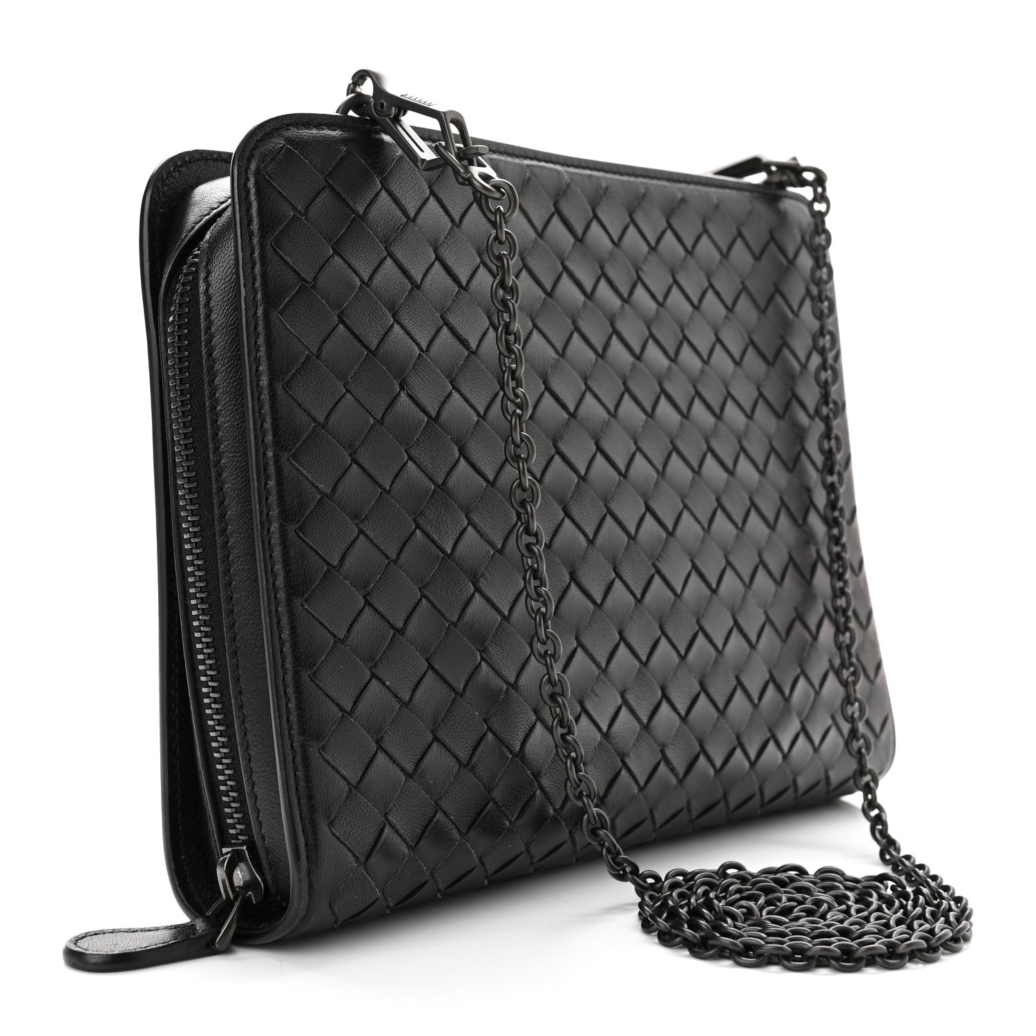 Bottega Veneta Nappa Intrecciato Chain Wallet Black 3 of 9