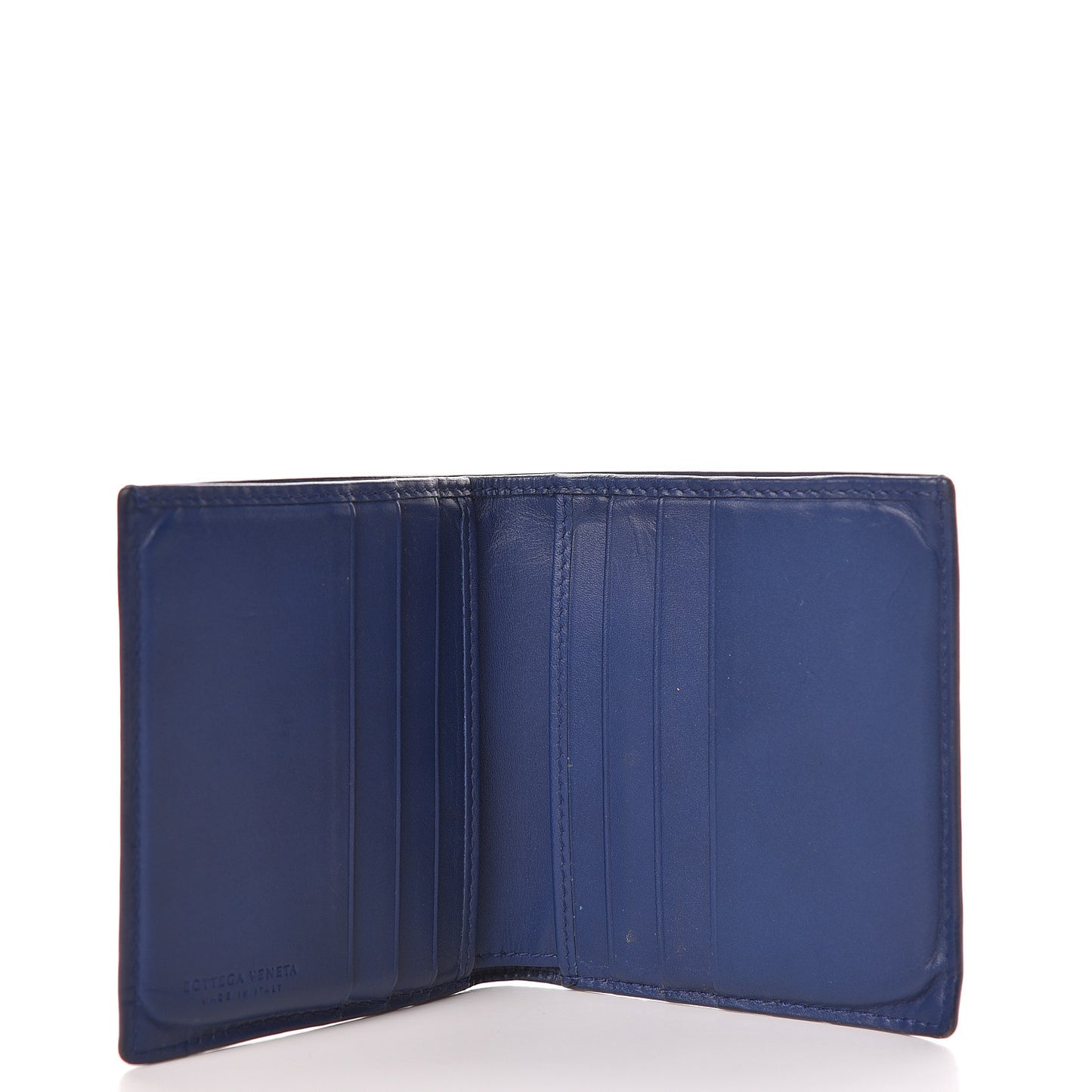 Nappa Intrecciato Bi-Fold Wallet Cobalt