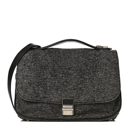 Proenza Schouler Melange Felted Wool Crossbody Bag Charcoal Black 1 of 9