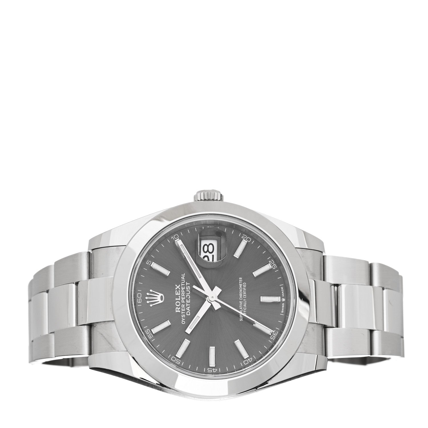 Rolex Stainless Steel 41mm Oyster Perpetual Datejust Watch Slate 126300 2 of 5