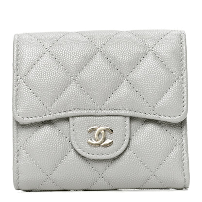 Chanel Caviar Quilted Compact Flap Wallet Grey 1 of 5