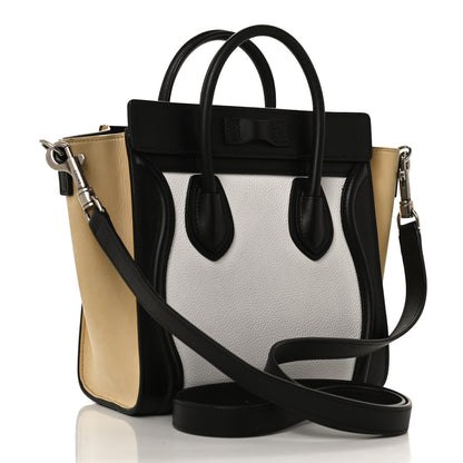 Celine Grained Baby Calfskin Nubuck Nano Tri-Color Luggage White 2 of 9