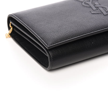 Saint Laurent Calfskin Monogram Belle de Jour Chain Clutch Black 6 of 9