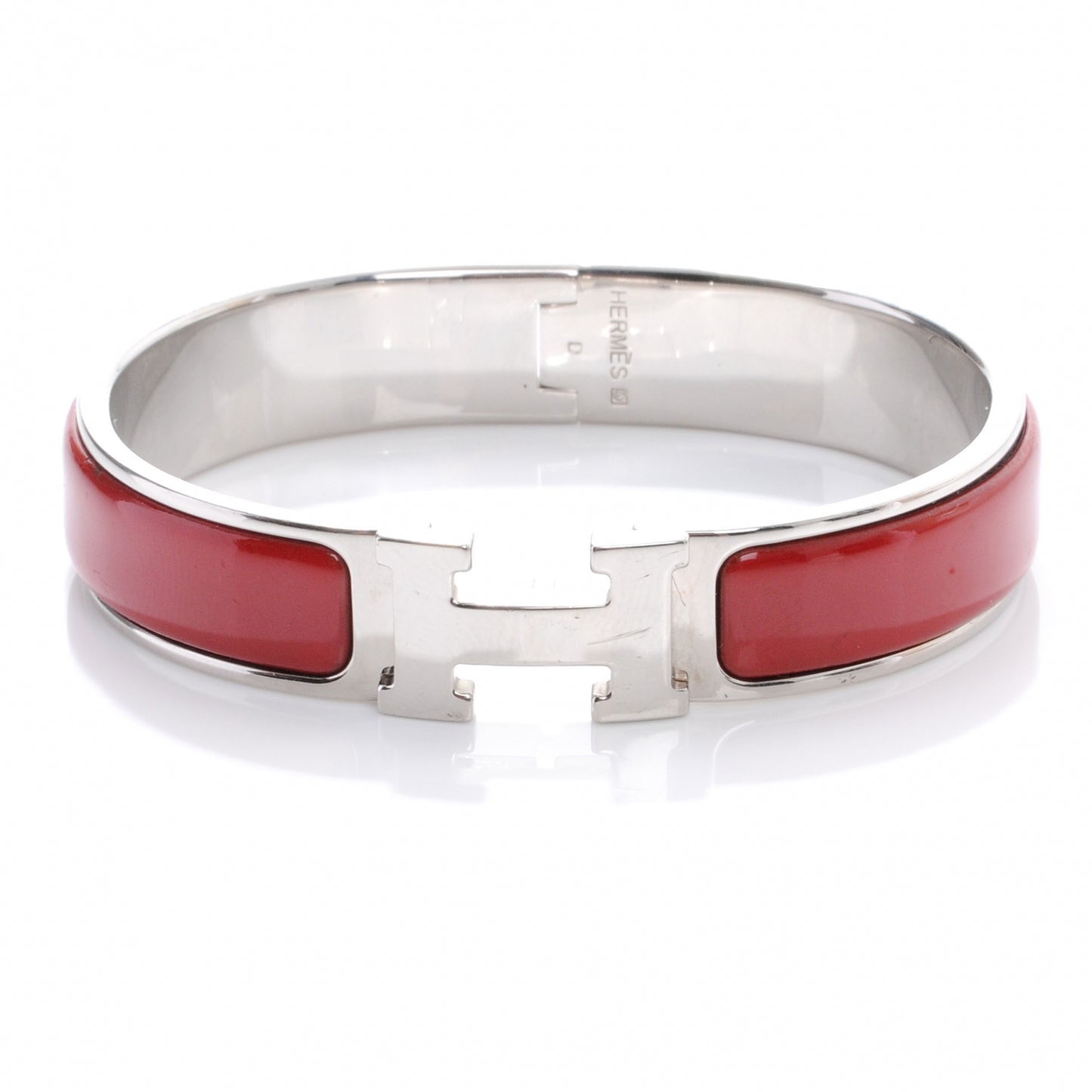 Narrow Enamel Clic Clac H Bracelet PM Red