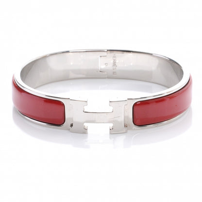 Hermes Narrow Enamel Clic Clac H Bracelet PM Red 1 of 5