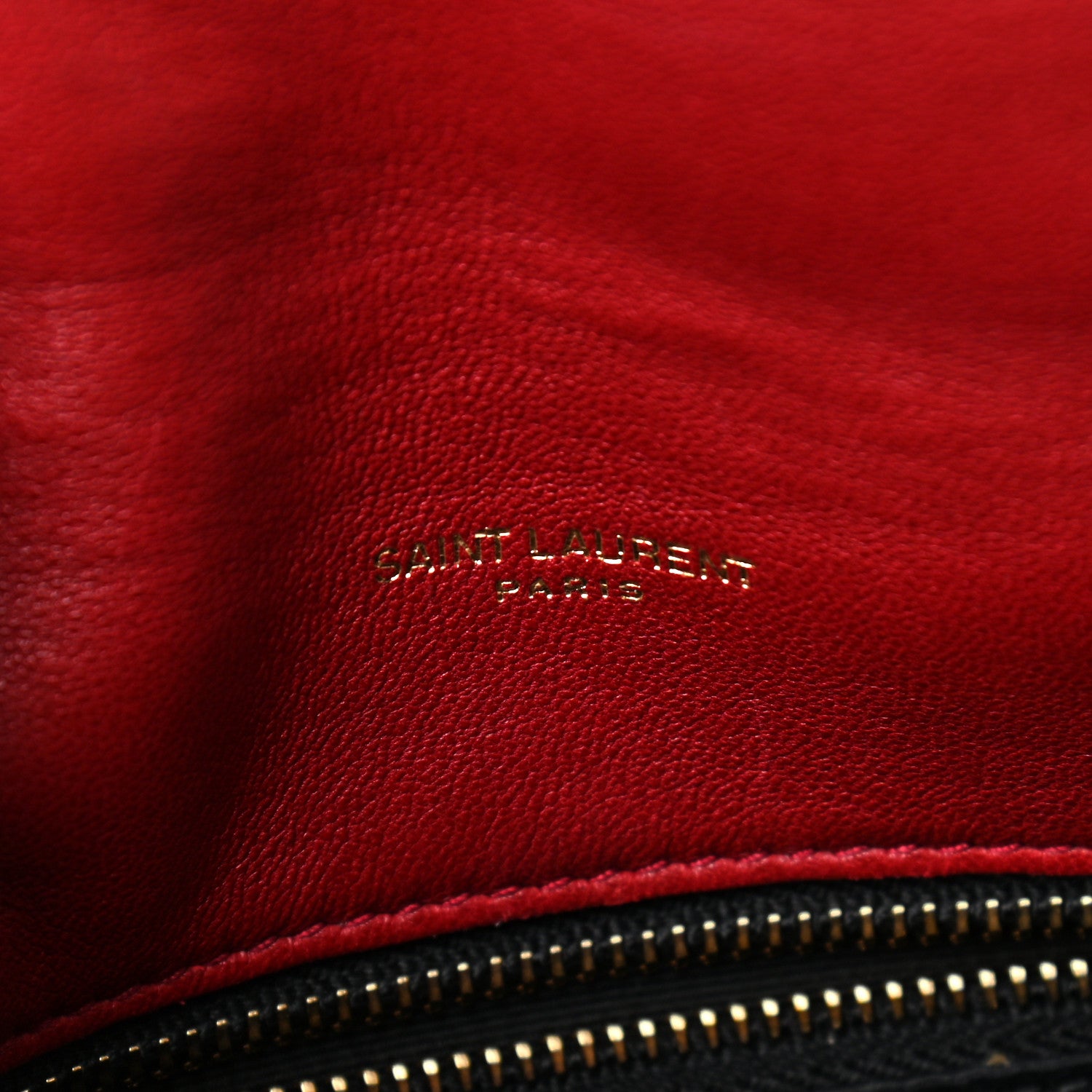 Saint Laurent Lambskin Quilted Toy Loulou Puffer Monogram Chain Satchel Red 7 of 11