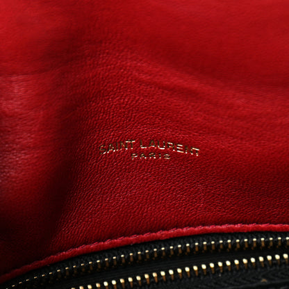 Saint Laurent Lambskin Quilted Toy Loulou Puffer Monogram Chain Satchel Red 7 of 11