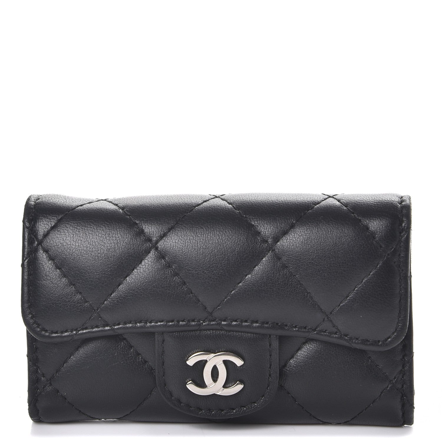 Chanel Lambskin Quilted 6 Key Holder Black 1 of 9