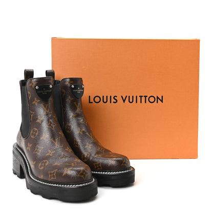 Louis Vuitton Patent Monogram LV Beaubourg Ankle Boots 40 Black 10 of 10
