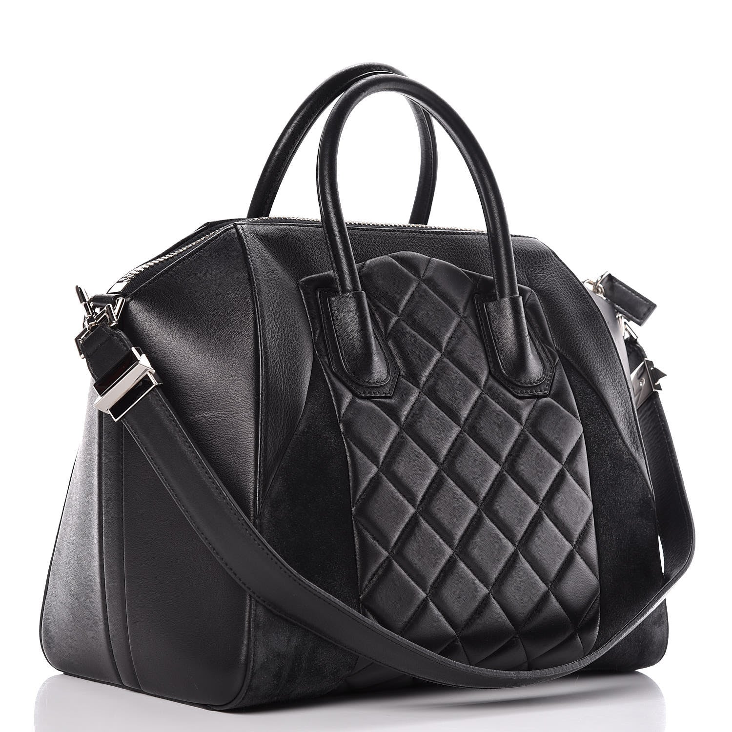Givenchy Sugar Goatskin Lambskin Diamond Quilted Medium Antigona Black 3 of 14