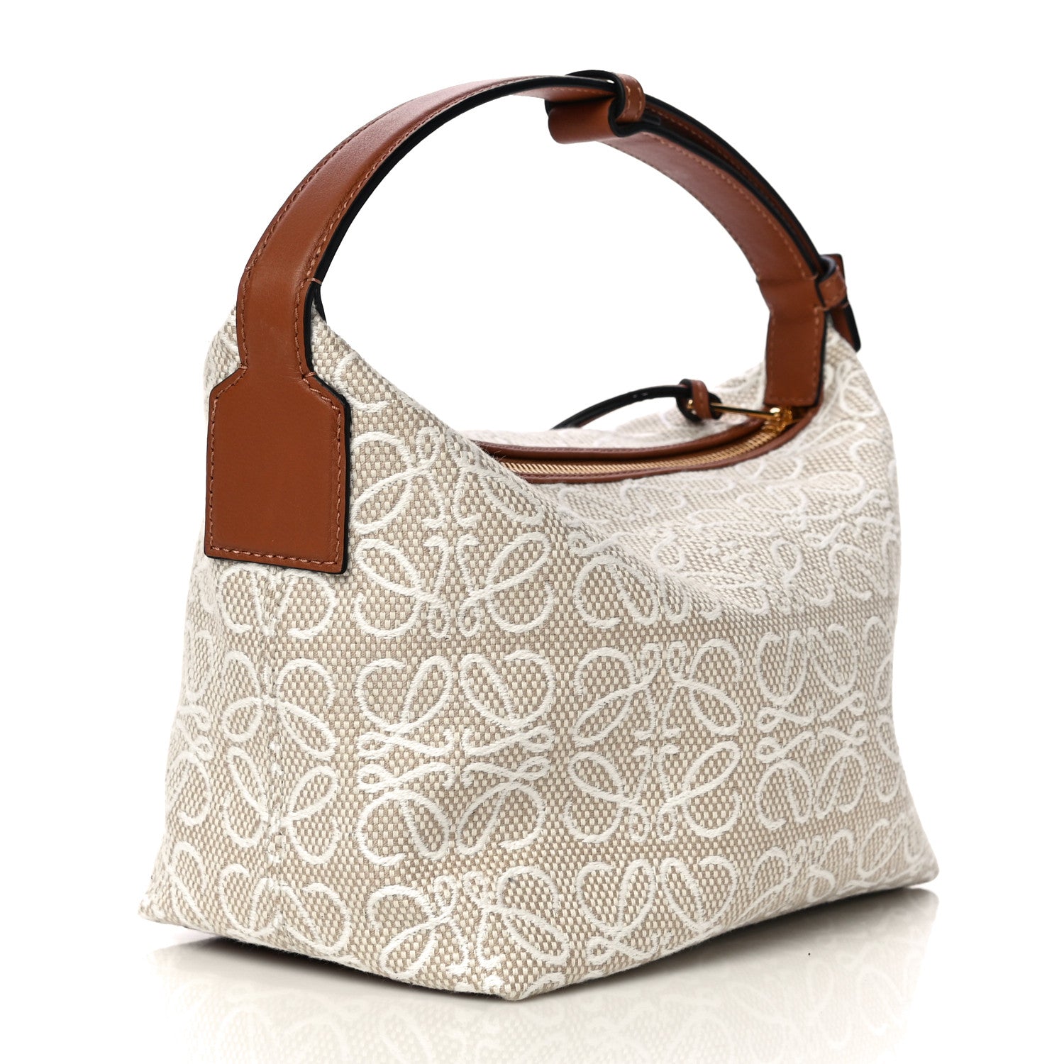 Loewe Jacquard Anagram Calfskin Small Cubi Bag Ecru Tan 4 of 12