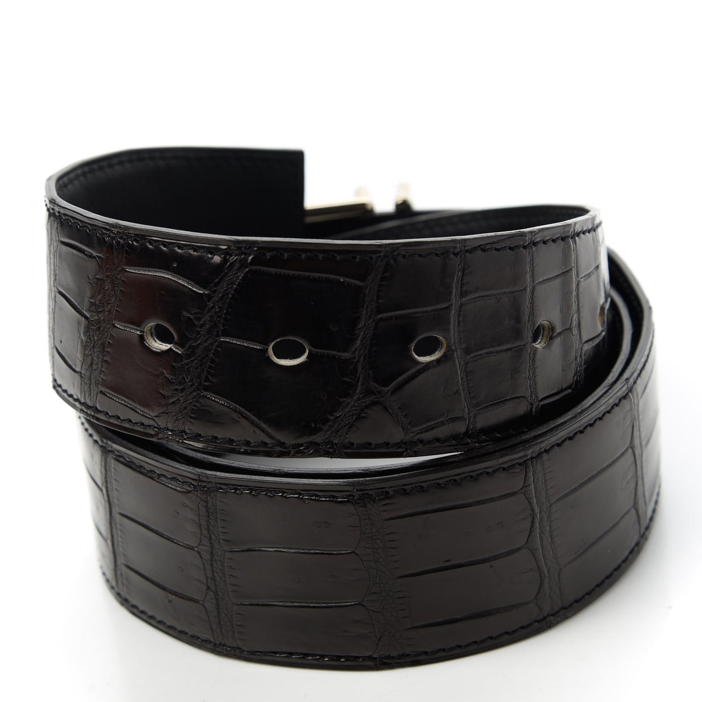 Matte Porosus Crocodile 32mm Belt 90 Black