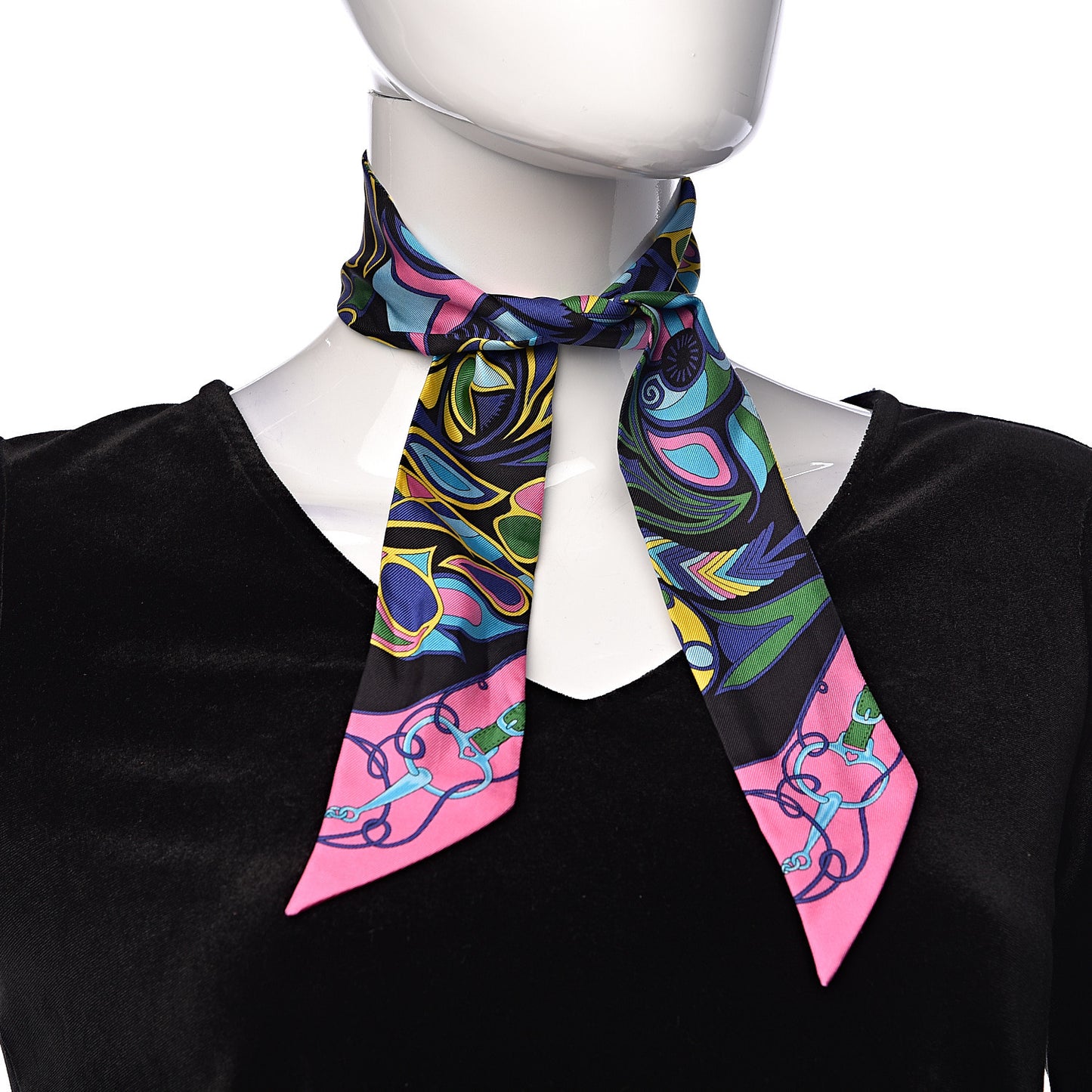 Silk Folklore Twilly Violet Black Rose Vif