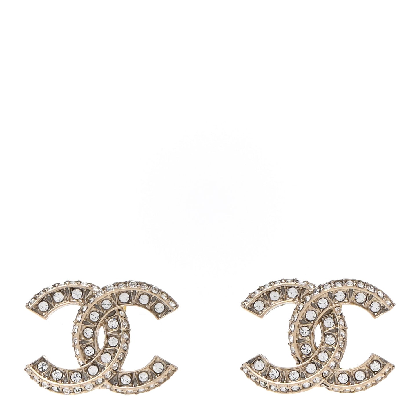 Crystal Timeless CC Earrings Light Gold