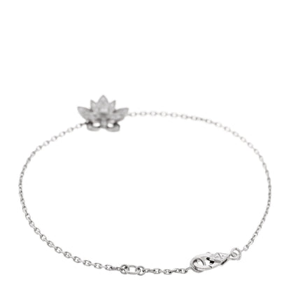 Van Cleef & Arpels 18K White Gold Diamond Mini Lotus Openwork Bracelet 2 of 5