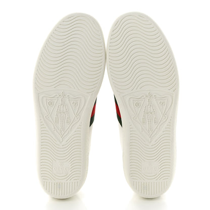 Gucci Calfskin Crocodile Web Womens Ace Sneakers 36 White Green 5 of 8