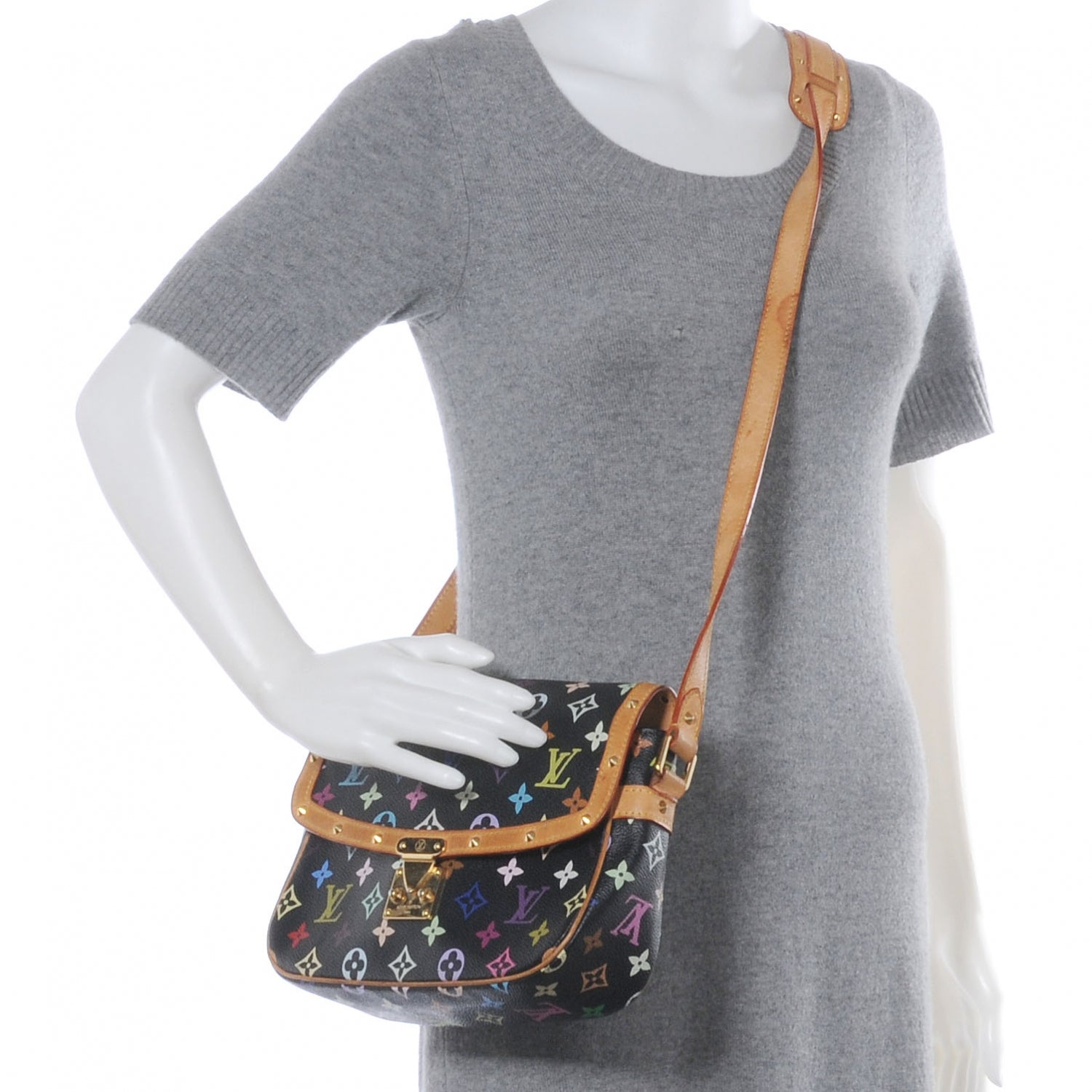 Louis Vuitton Monogram Multicolor Sologne Black 2 of 10