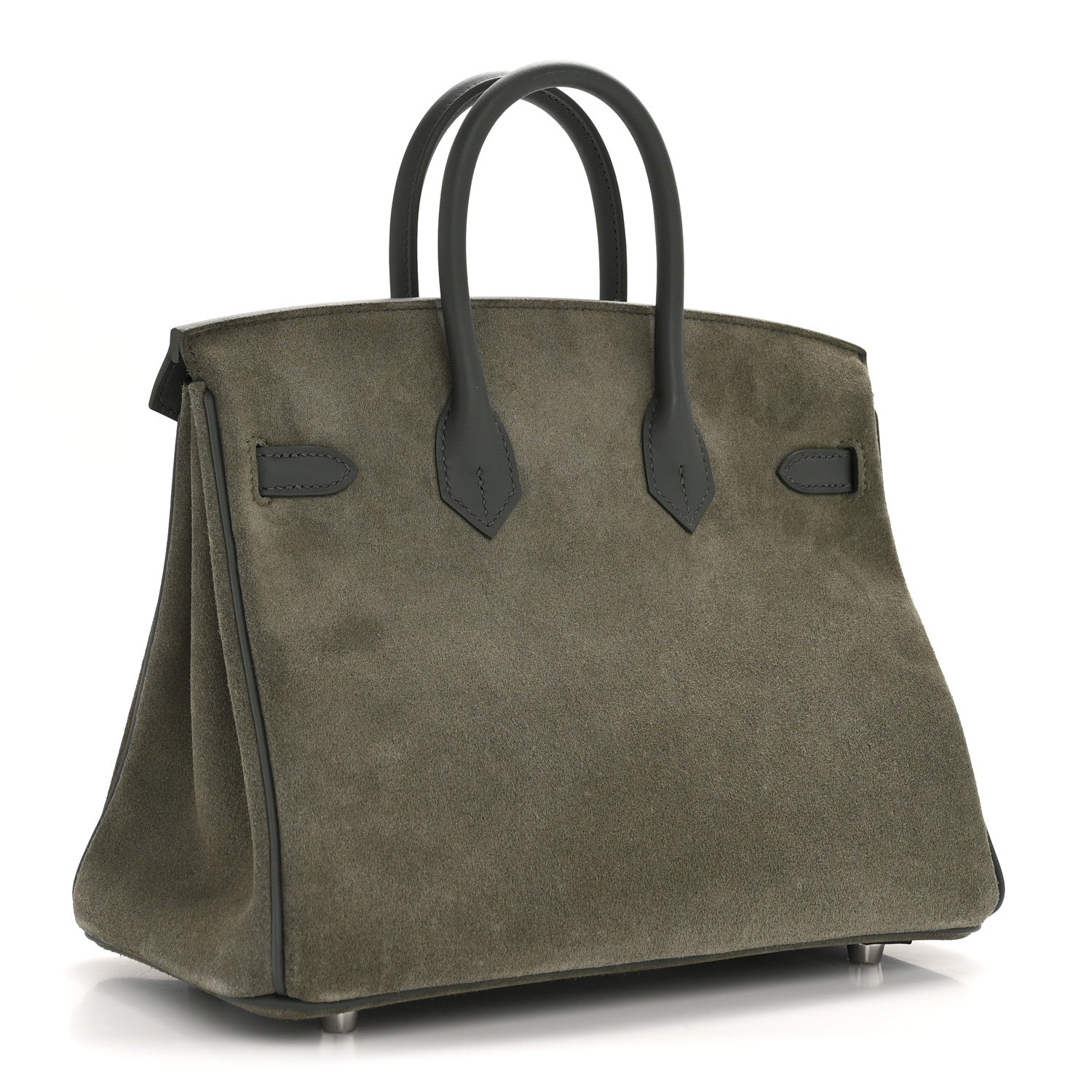 Hermes Veau Doblis Swift Grizzly Birkin 25 Vert Mangrove 2 of 10