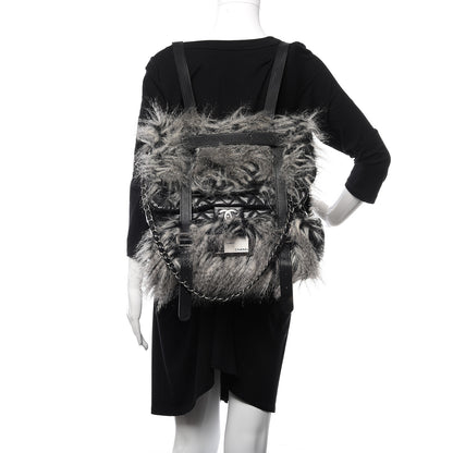 Chanel Iridescent Calfskin Fantasy Fur Backpack Grey 2 of 13