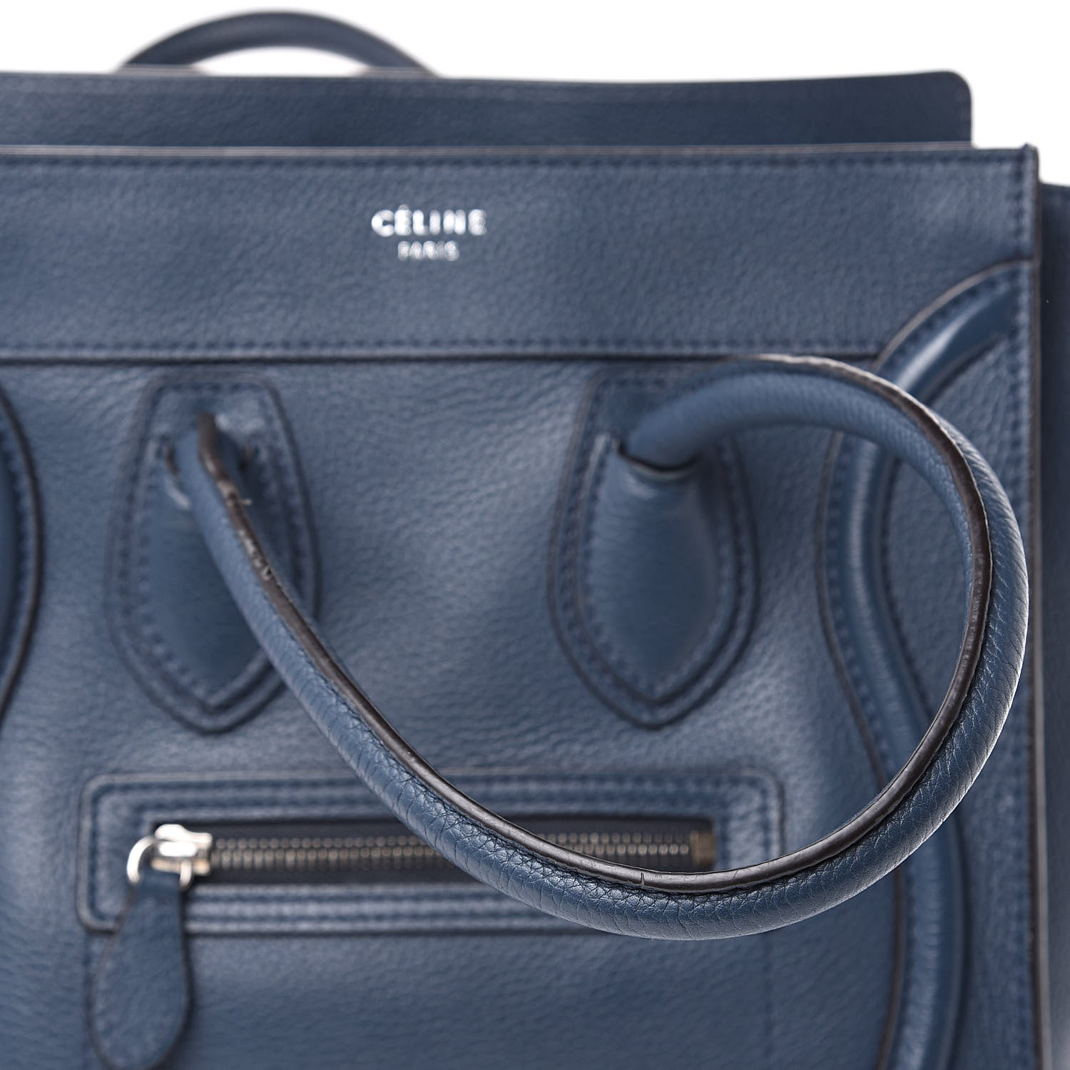 Celine Drummed Calfskin Micro Luggage Orage 12 of 17