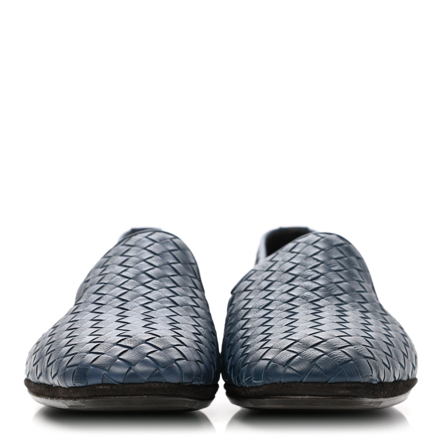 Nappa Intrecciato Mens Loafers 43 Deep Blue