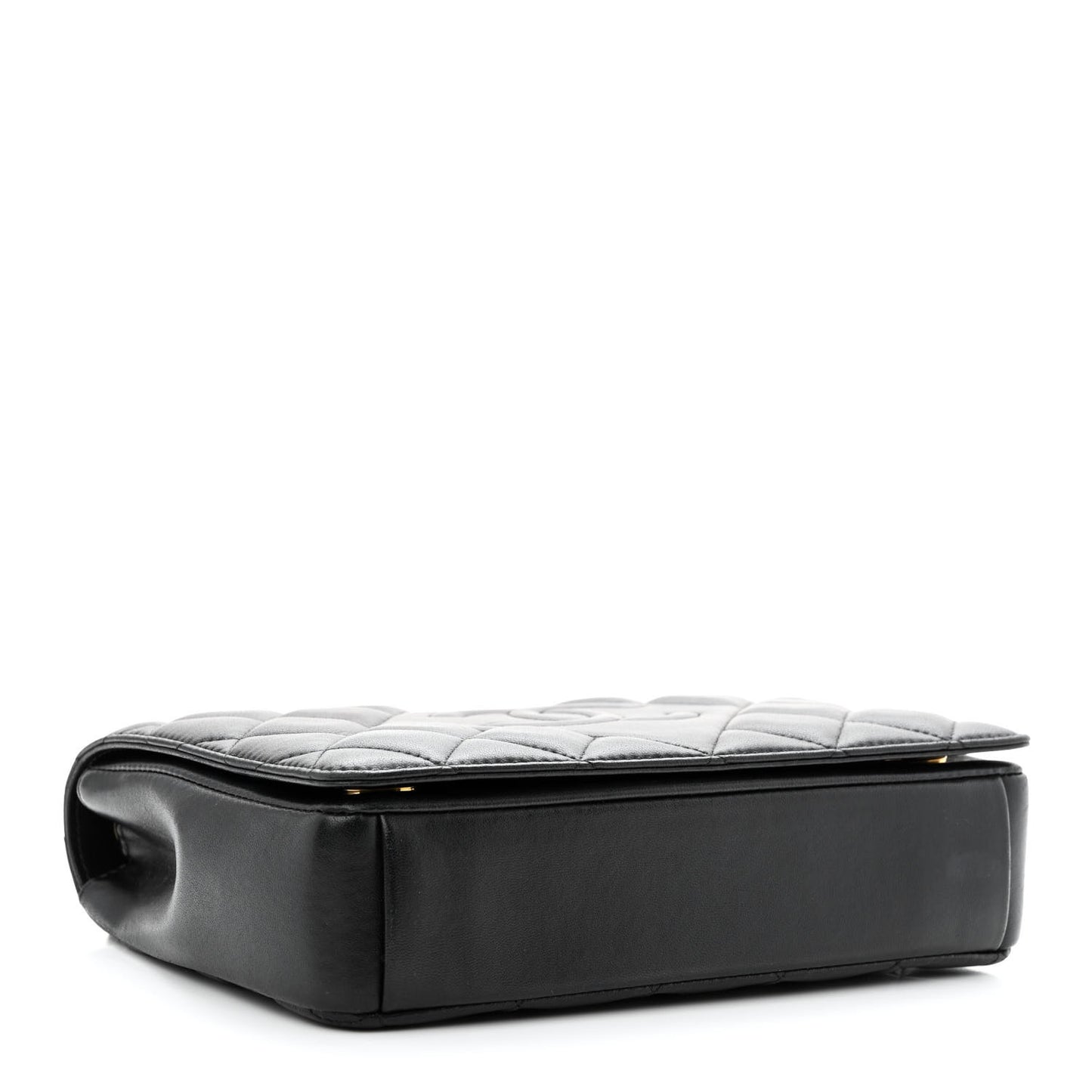 Lambskin Quilted Medium Diamond CC Flap Black