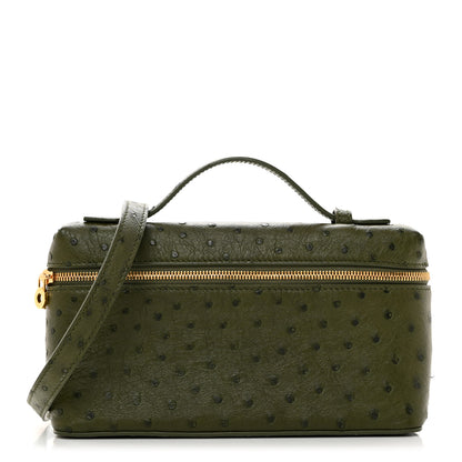 Loro Piana Ostrich L19 Extra Pocket Pouch Dark Lichen Green 1 of 9