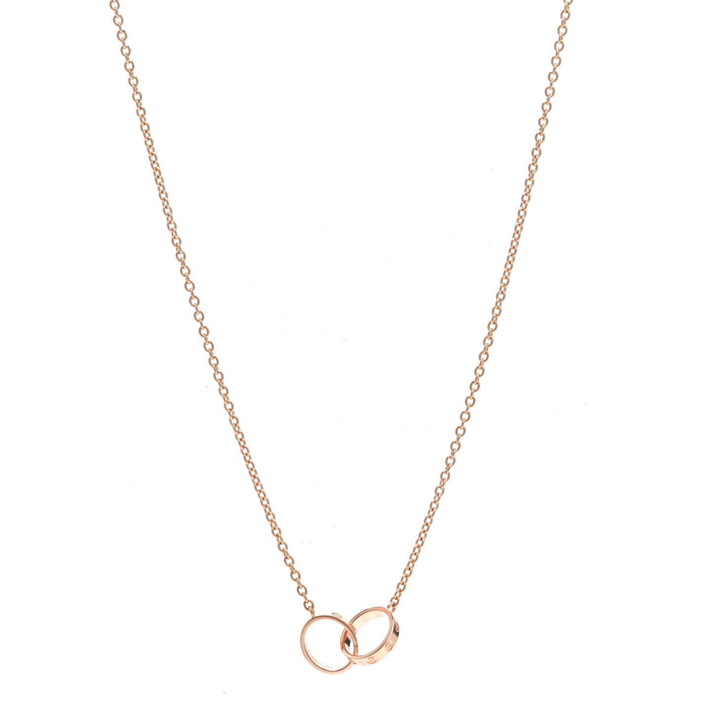 18K Pink Gold Interlocking LOVE Necklace