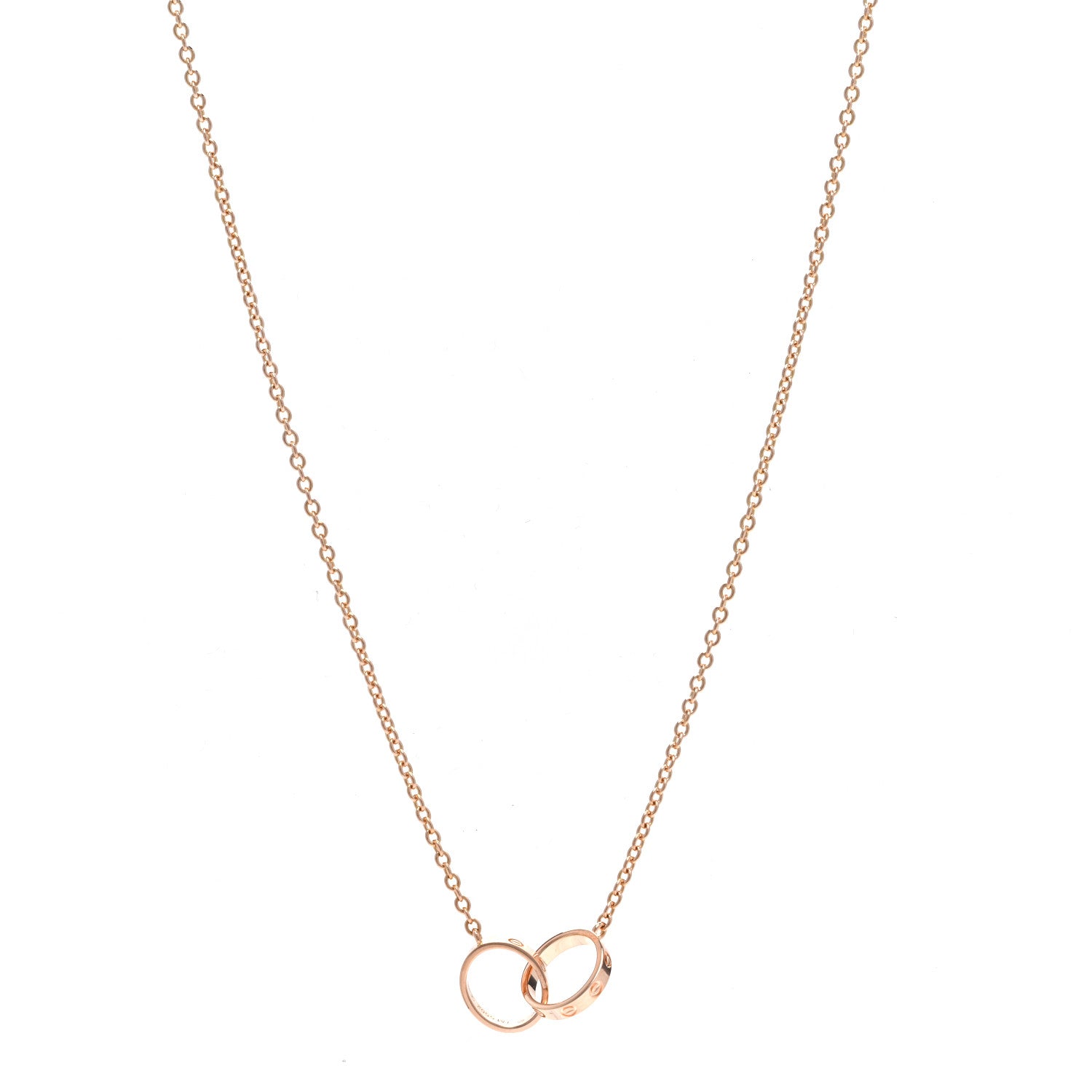 Cartier 18K Pink Gold Interlocking LOVE Necklace 1 of 6