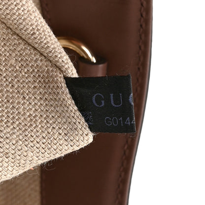 Gucci Canvas Calfskin Small Craft Tote Brown 10 of 17
