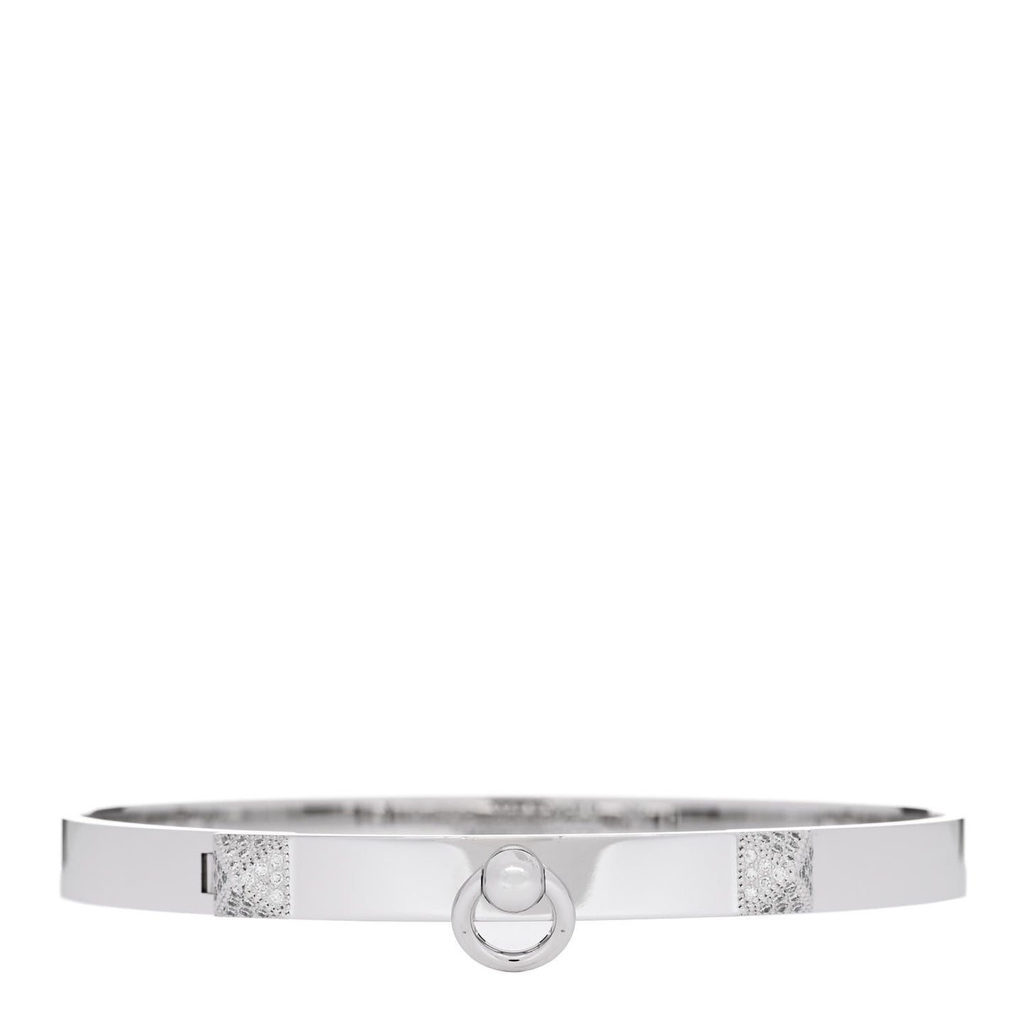 18K White Gold Diamond PM Collier De Chien Bracelet XXL
