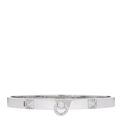 Hermes 18K White Gold Diamond PM Collier De Chien Bracelet XXL 1 of 4