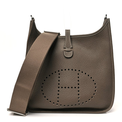 Hermes Taurillon Clemence Evelyne III PM Etoupe 1 of 10