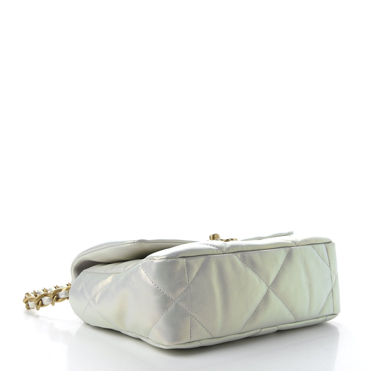 Chanel Iridescent Calfskin Quilted Medium 19 Flap White 4 of 12