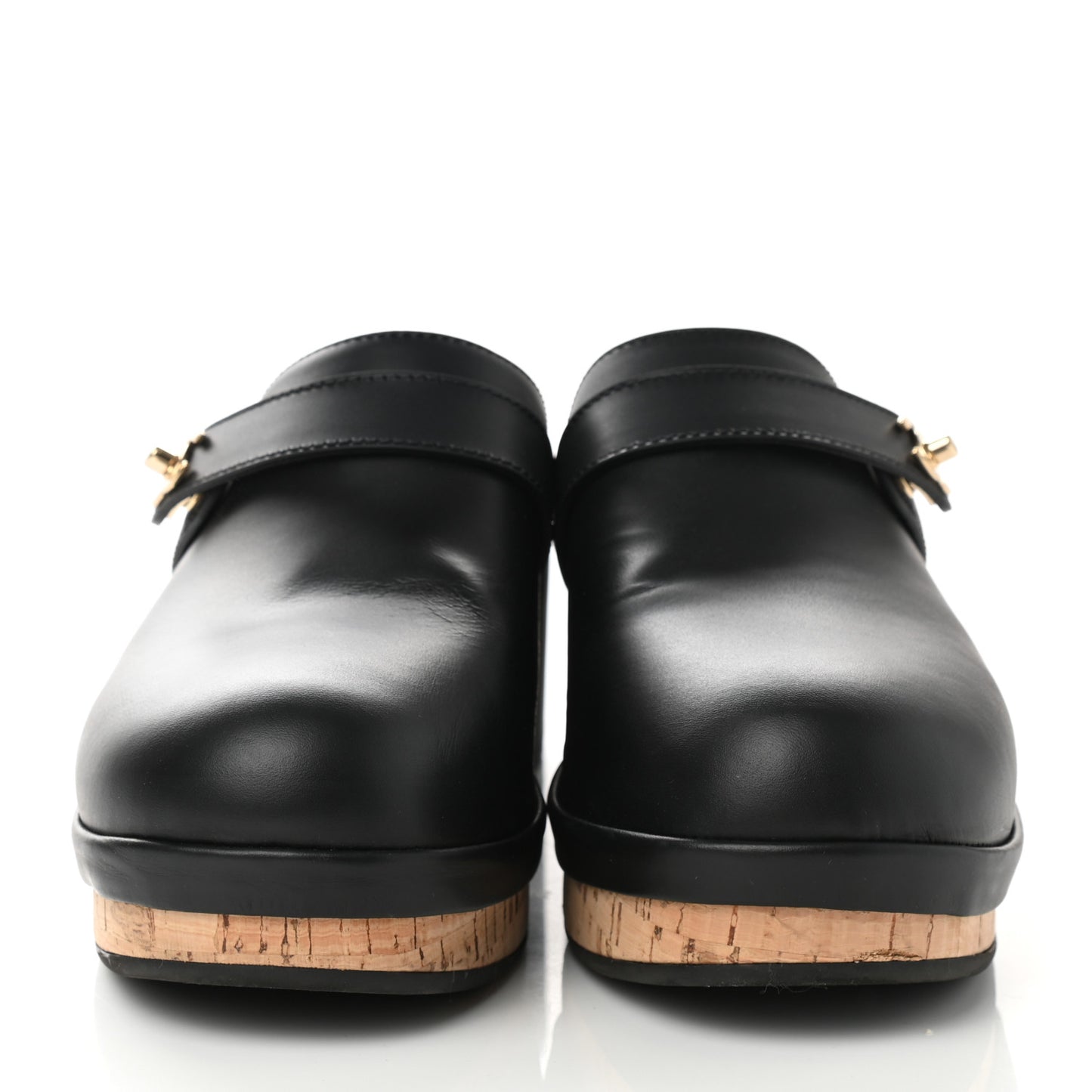 Calfskin CC Turn Lock Clogs 41 Black
