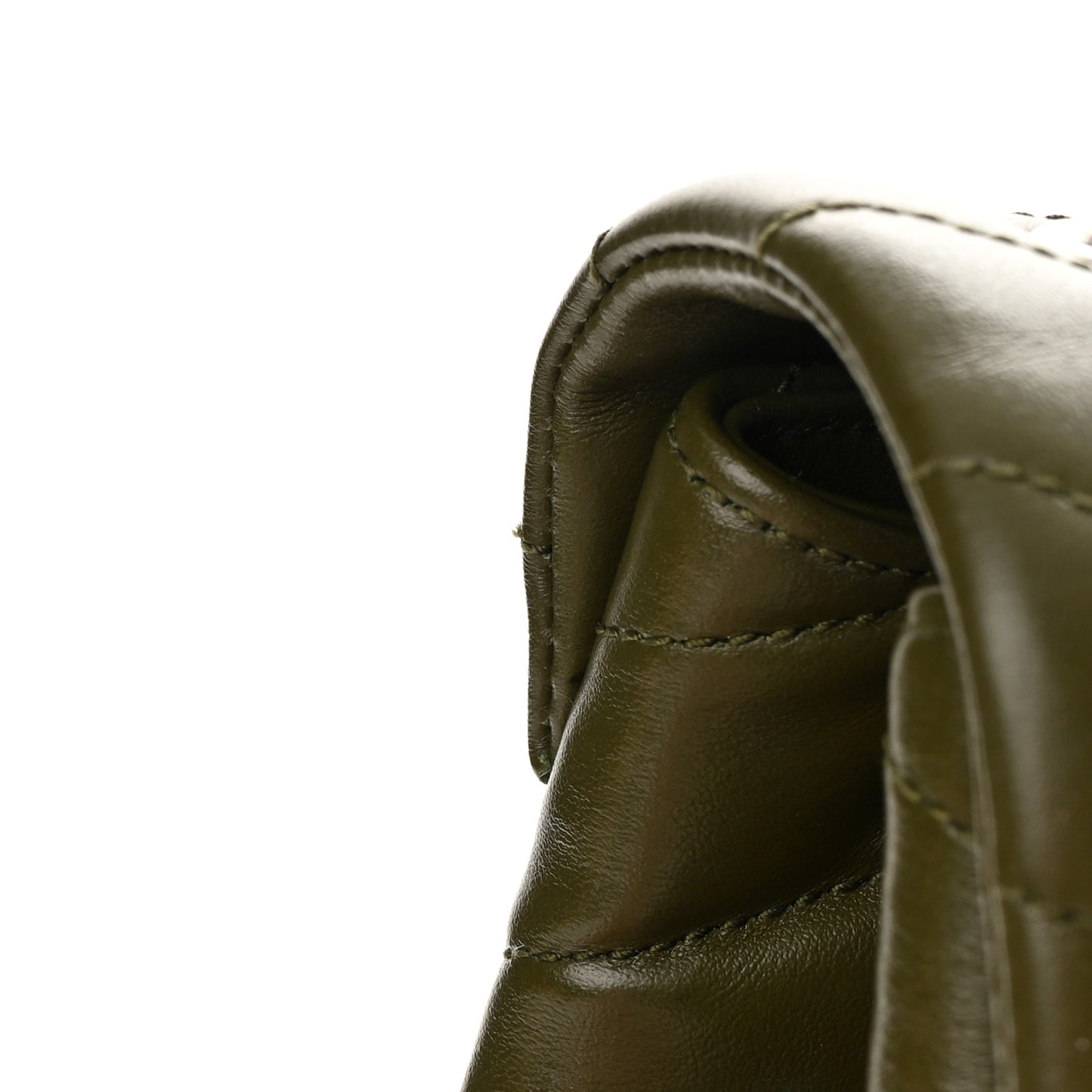 Calfskin Y Quilted Monogram Medium Loulou Chain Satchel Military Olive