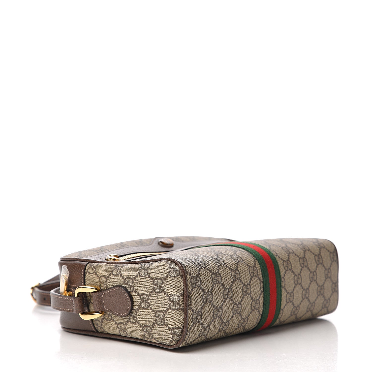 Gucci GG Supreme Monogram Web Small Ophidia Shoulder Bag Brown 3 of 9