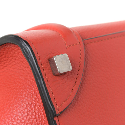 Celine Drummed Calfskin Micro Luggage Vermillion 11 of 14